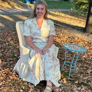 VINTAGE Carol Andersson Floral Maxi Dress